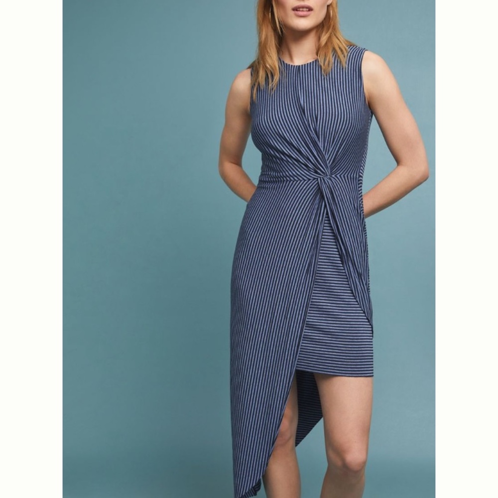 💙💙 NWOT anthropologie Bailey/44 stripe knit asymmetric dress 💙💙